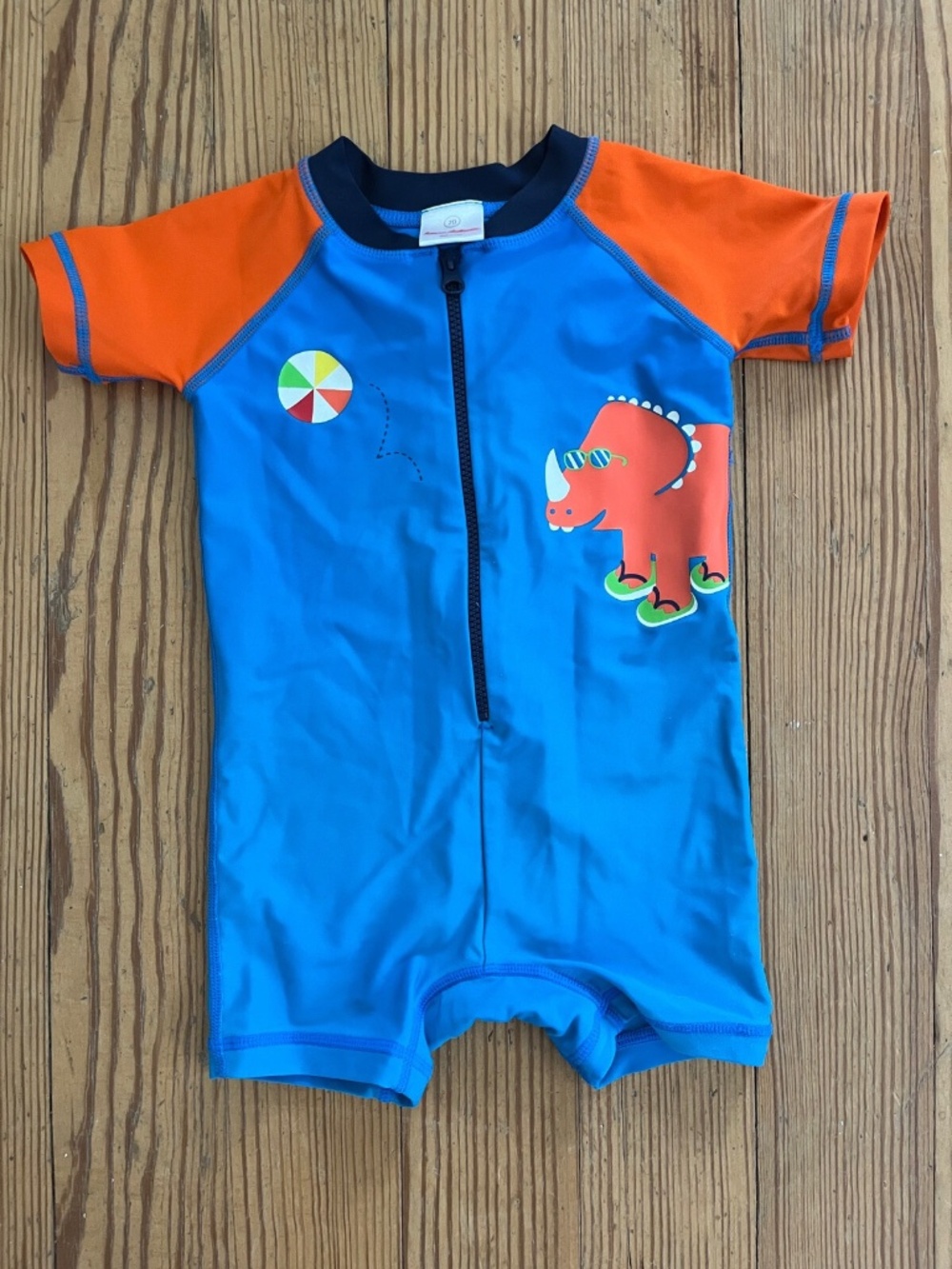 Hanna Andersson Boy 70 6-12 Mo Rash Guard Dino Swimsuit Swim Trunks Bathing Suit